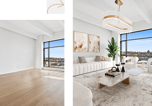 Virtual staging price list for real estate listings outlining per-image costs, turnaround times, and package savings.